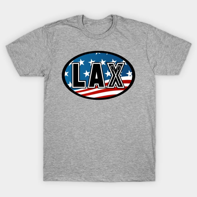 Lacrosse Oval US Flag 20XX T-Shirt by YouGotThat